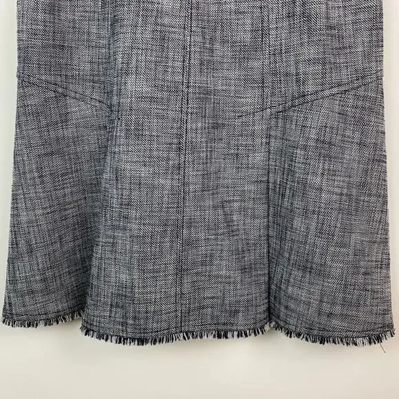 Rebecca Taylor Women's Sleeveless Slub Twill Dress Black and White Size 8 - Picture 4 of 11